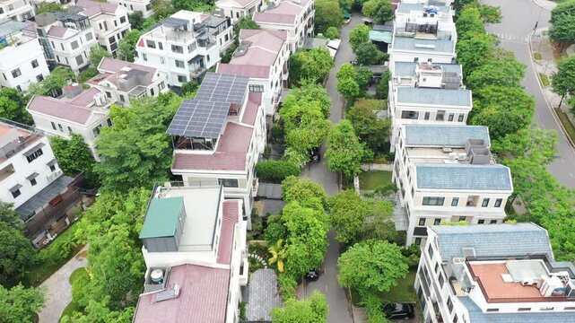 4K Aerial Drone Footage of Luxury Starlake Villas in Tay Ho Tay, Hanoi, Vietnam