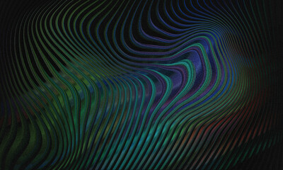 Fototapeta premium Dynamic Dark Abstract Background with Colorful Wavy Lines and Grainy Texture.