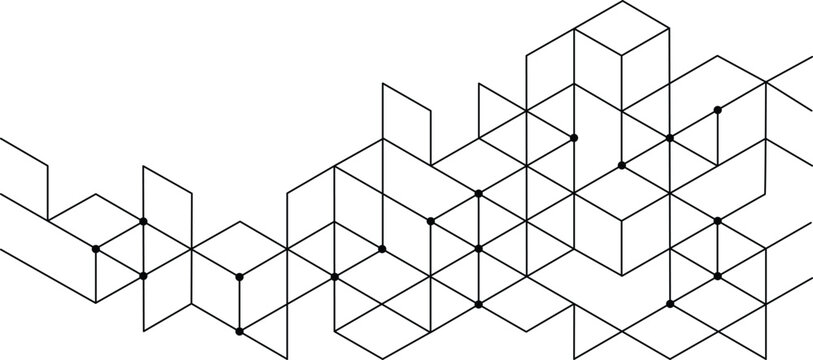 3D geometric cube staircase pattern illustration
