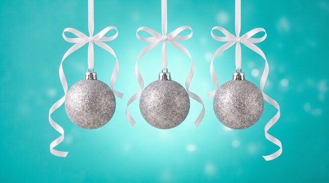 Sparkling silver christmas ornaments festive holiday decorations for a joyful christmas