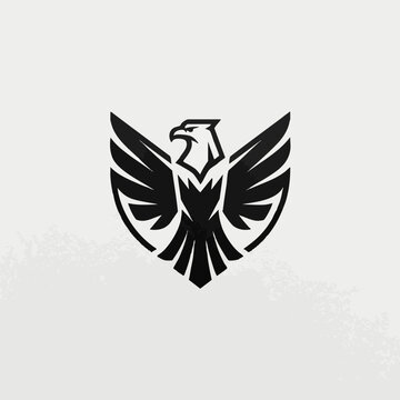 Minimalist eagle head logo design icon with masculine strength minimalist predator monochrome abstract identity branding majestic silhouette creative business aggressive vectorart
