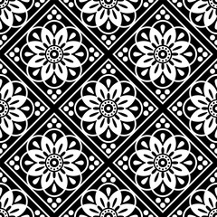 Fototapeta premium Seamless black and white geometric pattern. Vector Illustration.