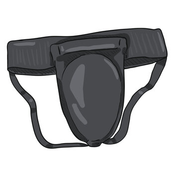 Vector Cartoon Black Groin Guard