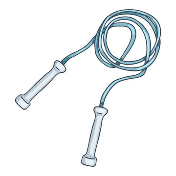 Vector Cartoon White Jumping Rope