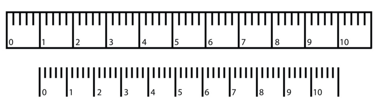 Marking ruler icon set, simple horizontal scale with centimeters vector symbol graphic design. Flat style ruler scale with centimeters concept. Vector image.
