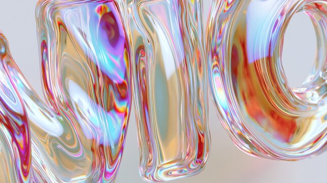 Iridescent liquid abstract forms swirl and blend, creating a mesmerizing, colorful, and futuristic digital art display