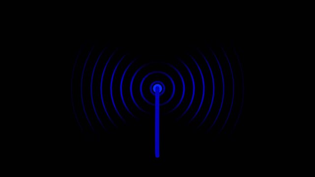 Digital white color Radio station signal tower icon. Internet network net connection icon logo. network tower produced radio wave concept , network icon.4k