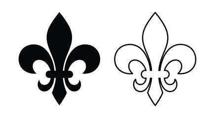 Fleur De Lis Shapes Black And White Vector Illustration © Munna