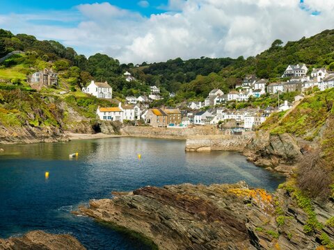 A view of the harbour at Polperro in Looe, Cornwall, UK