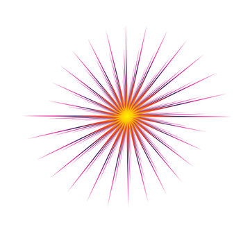 Abstract Pink and Yellow Starburst Vector Element