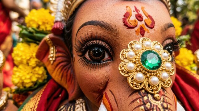 Ganesha Face Closeup Portrait