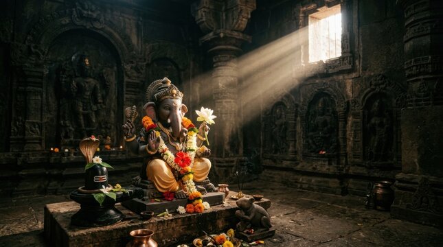Divine Ganesha Temple Worship