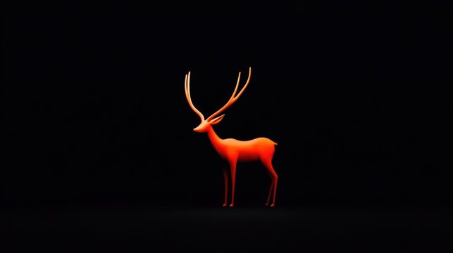 Glowing deer with large antlers.