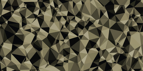 Military camouflage low poly background, olive green geometric triangle pattern, tactical abstract army vector texture Premium Background © Asmiya
