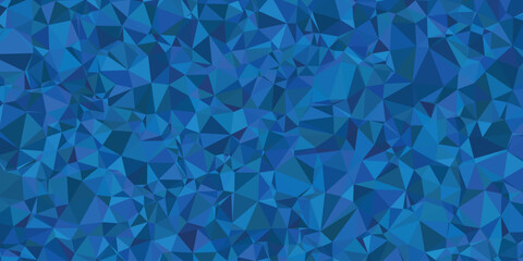 Obraz premium Abstract blue low poly background, geometric crystalline texture vector, navy sapphire faceted mosaic pattern wallpaper Premium Background