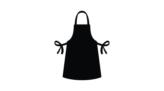 Black apron silhouette against a white background silhouette