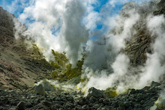Mount Iou Active Volcanic Fumaroles in Hokkaido Japan