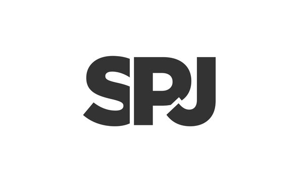 SPJ logo design template with strong and modern bold text. Initial based vector logotype featuring simple and minimal typography. Trendy company identity.