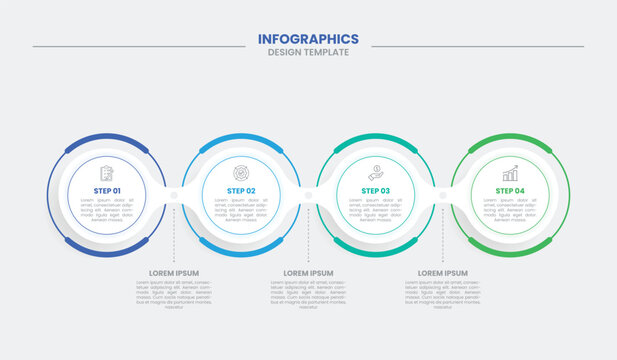 4-Step Process Infographic Template with Circular Flow Design