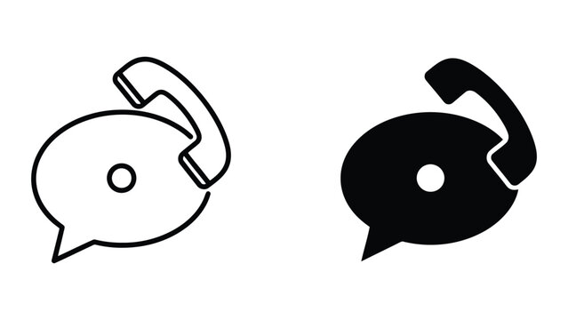 Speech and Thought Bubbles Vector Illustration Minimalist Line Art Outline