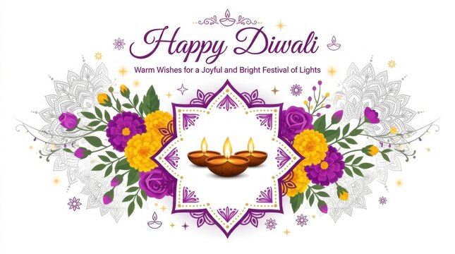 Floral Diwali Festival Card