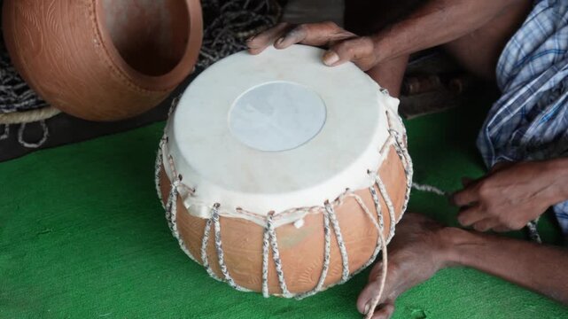Clay bayan indian tabla bass drum with authentic craftsmanship