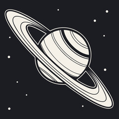 Graphic illustration of planet saturn with rings in space ©  Stock Gallery