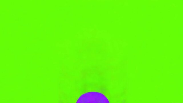 Cute Purple Octopus Waving Tentacles Vector Animation on Chroma Key Green Screen
