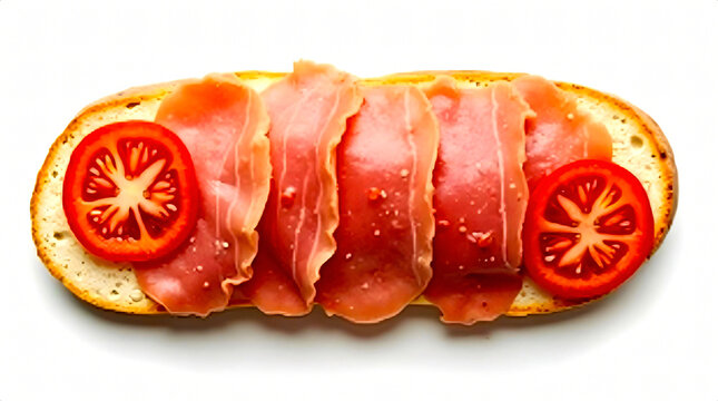 crispy italian bruschetta with tomatoes and basil on white plate