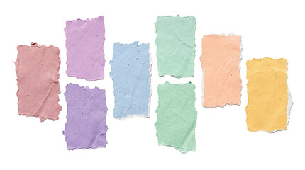 Collection of colorful torn paper scrap pieces © BTG