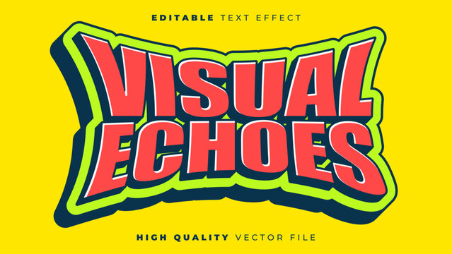 Vibrant Retro Style Sticker Editable Vector Text Effect