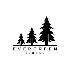 Obraz premium Three Evergreen Trees Silhouette Logo Design.