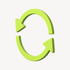 Obraz premium 3D green reverse arrow icon