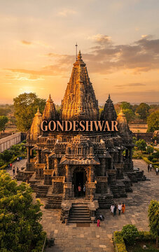 Ancient Gondeshwar Temple in Hemadpanti Style at Sunset, Sinnar, India
