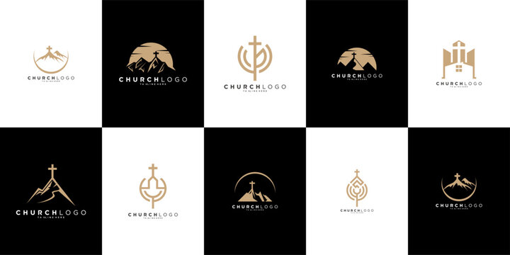 Collection of Religious Church Logos and Symbols.