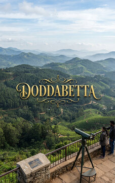 Panoramic Mountain View from Doddabetta Peak Telescope House in Ooty Nilgiris Tamil Nadu India