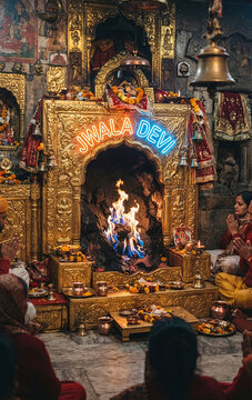 Sacred Eternal Flame of Jwala Devi Temple Kangra Himachal Pradesh India Shakti Peeth