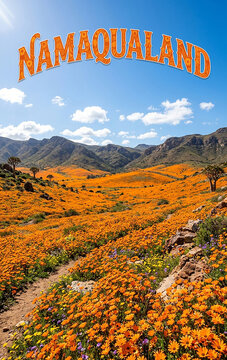 Spring Wildflowers Blooming in Namaqualand Desert, South Africa
