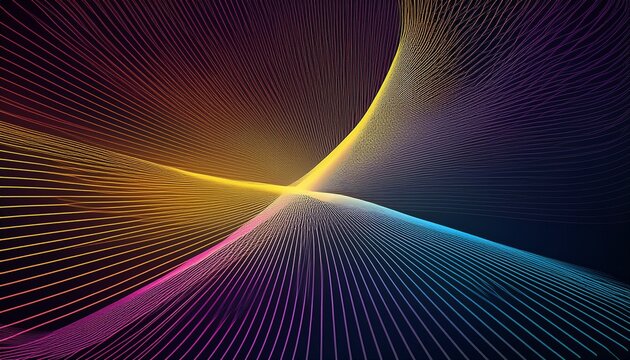Colour Full Super Wavi Line Mesh Background Design Walpaper On Dark Background Hd Images