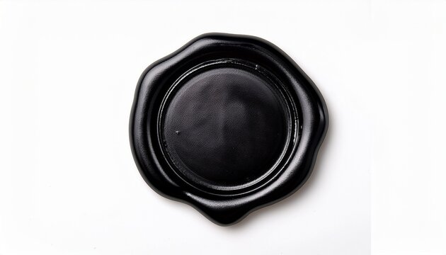 Black Wax Seal Isolated On White Blank Black Wax Seal