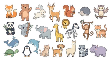 Obraz premium animals collection vector