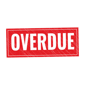 Red overdue stamp sign with grunge texture