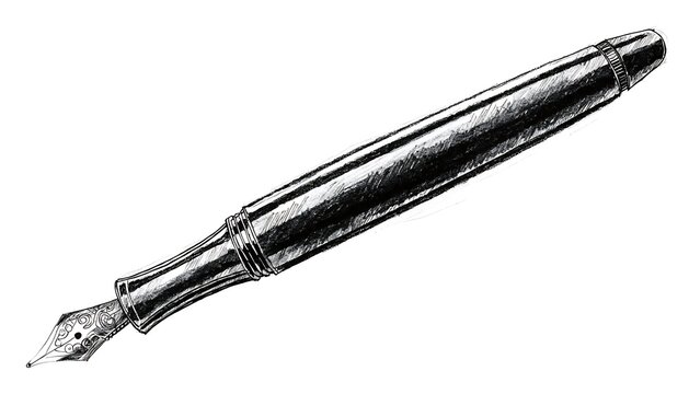 Classic fountain pen with intricate nib detail