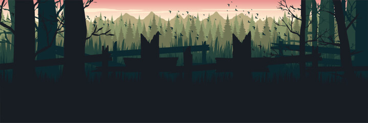 Clean outdoor nature presentation backdrop with striking contrasting wilderness © FahrizalNurMuhammad