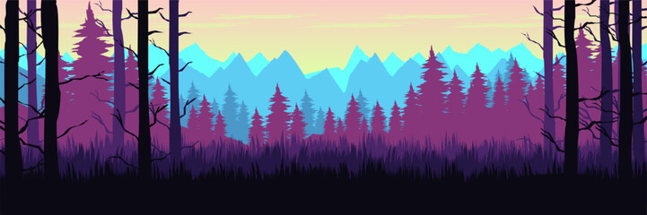 Clean outdoor nature presentation backdrop with striking magical wilderness elements © FahrizalNurMuhammad