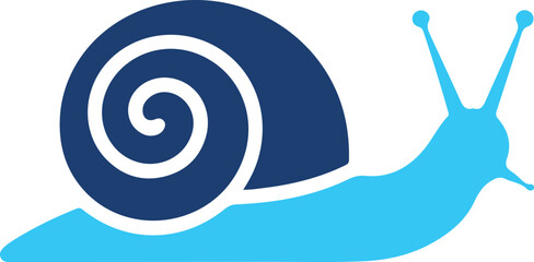 Minimalist Blue Snail Vector Icon Illustration © Emran Hossain
