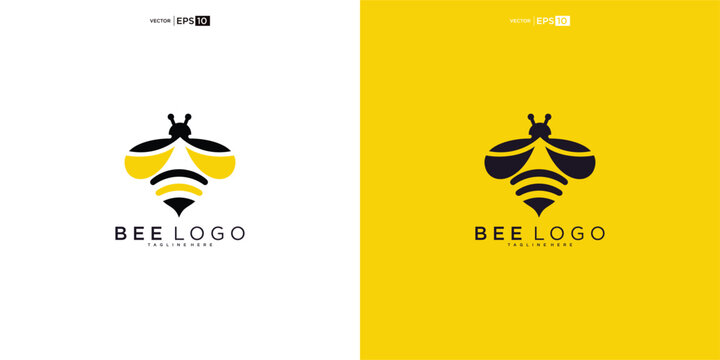 Modern Bee Logo Design 2.