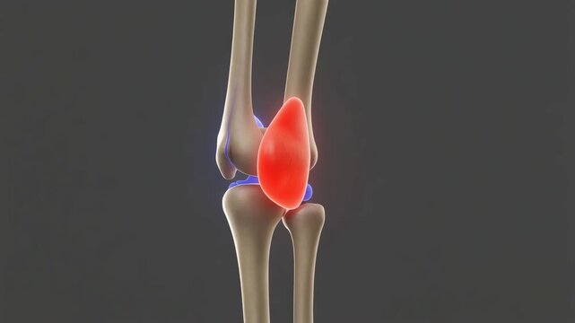 3D Medical Visualization of Human Lower Limb Skeleton Anatomy in Motion Against Dark Background for Educational Orthopedic Studies