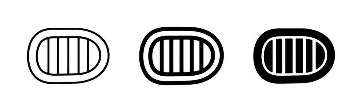 Ventilation Grille Icons, HVAC System Elements, Air Vent Symbols, Ventilation Grille Vector Graphics