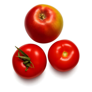 apple and two tomatoes
